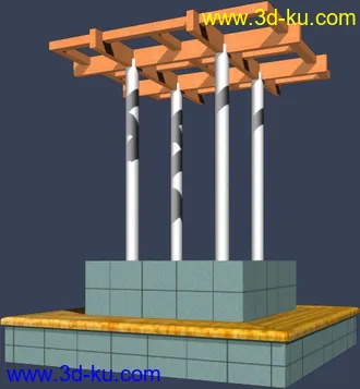 一套室外建筑模型-----------花架的图片