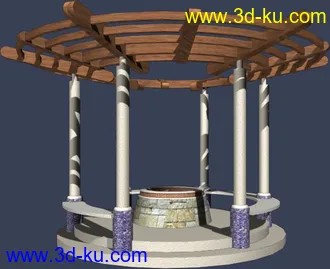 一套室外建筑模型-----------花架的图片