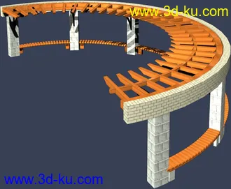 一套室外建筑模型-----------花架的图片