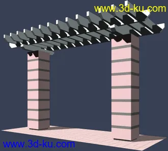 一套室外建筑模型-----------花架的图片