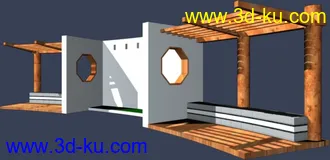 一套室外建筑模型-----------花架的图片