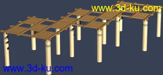 一套室外建筑模型-----------花架的图片