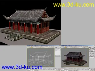 3D打印模型中国古代建筑房子之①的图片
