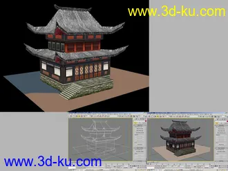 3D打印模型中国古代建筑房子之①的图片