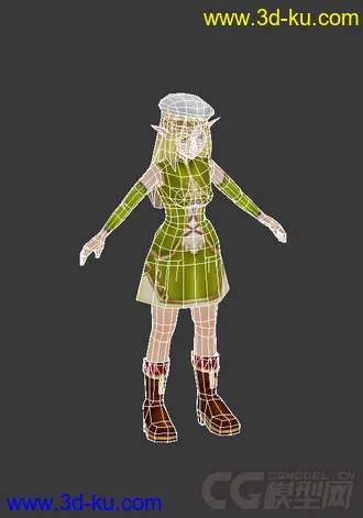 3D打印模型3DMAX 女生 萝莉 低模的图片