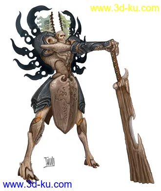 3D打印模型100％原创游戏作品 骷髅 战士的图片