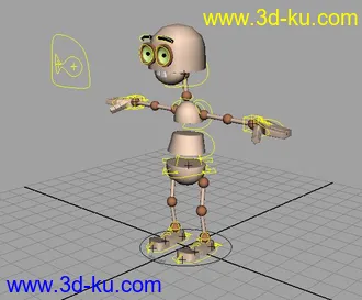 3D打印模型可爱机器人(绑定好的)的图片