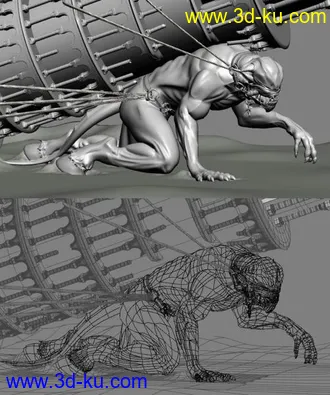 3D打印模型一匹小狼  绑定好的图片