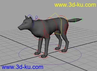 3D打印模型一匹小狼  绑定好的图片