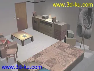 超罕见室内游戏模型：睡房(带烘焙贴图)的图片