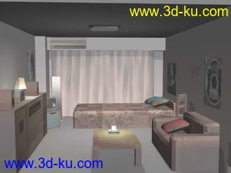 超罕见室内游戏模型：睡房(带烘焙贴图)的图片