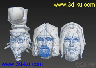 3D打印模型三个人头的图片