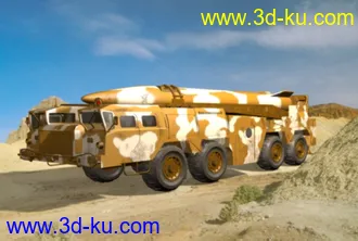 3D打印模型精致的导弹发射车+导弹的图片