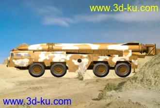 3D打印模型精致的导弹发射车+导弹的图片