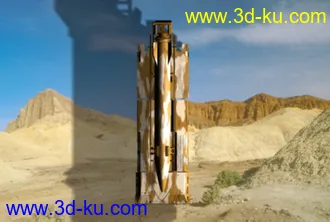 3D打印模型精致的导弹发射车+导弹的图片