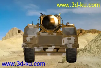 3D打印模型精致的导弹发射车+导弹的图片