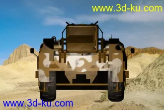 3D打印模型精致的导弹发射车+导弹的图片