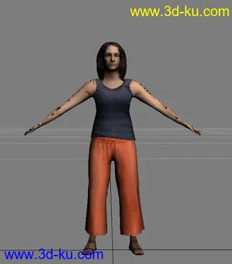 人物模型加贴图的图片