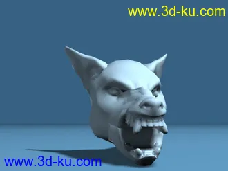 3D打印模型狼头一个的图片