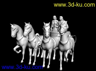 马拉车夫妻路过~~~模型的图片