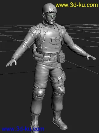 3D打印模型Xsi Asia大师班——士兵高模——max的图片