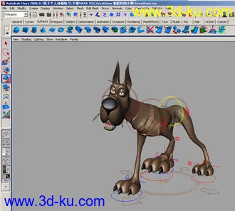 3D打印模型GreatDane 装配好的小狗的图片