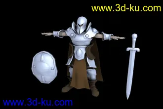 中世纪的士兵模型 带骨骼的图片