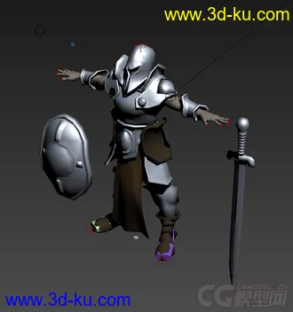 中世纪的士兵模型 带骨骼的图片
