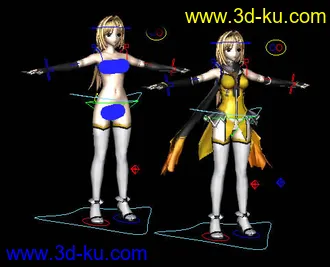 3D打印模型女女做的很细致哦，绑定很好，权重也刷了的图片