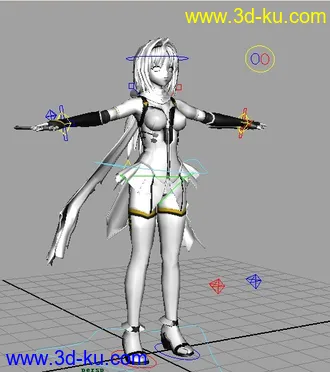 3D打印模型女女做的很细致哦，绑定很好，权重也刷了的图片