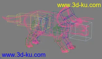 3D打印模型绑好了骨骼的3角龙的图片