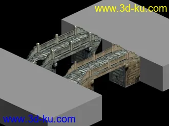 自建古桥模型 建筑漫游用的图片