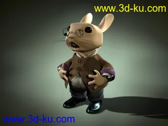 3D打印模型卡通兔子带骨骼绑定的图片