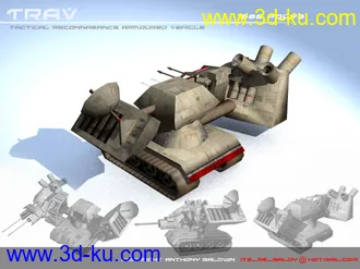 3D打印模型未来坦克，MAX格式，带贴图的图片