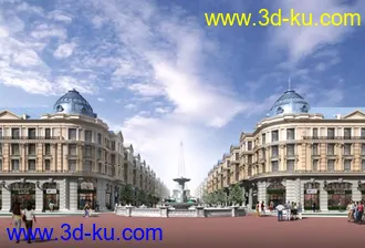 一条欧式街道模型的图片