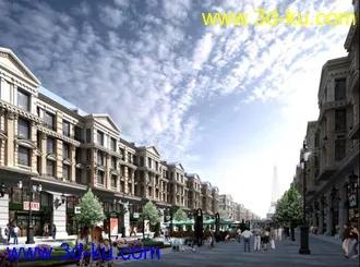 一条欧式街道模型的图片