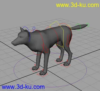 3D打印模型狼，带骨骼的图片
