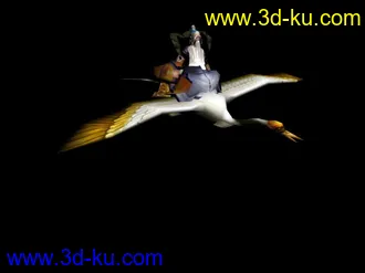 3D打印模型骑鹤的赵天师的图片