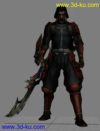 3D打印模型鬼武者3男主角－明智左马介(金城武)带完整贴图的图片