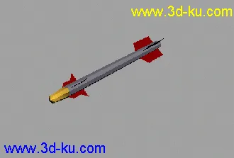 3D打印模型自制游戏用的超精简R73导弹，可用于游戏，OBJ格式，贴图的图片