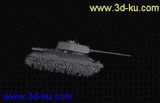 前苏联二战T34－85超精细坦克模型，3DS格式的图片
