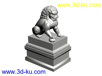 精品古建筑模型(附精细石狮和盘金龙模型)的图片