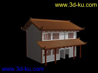 精品古建筑模型(附精细石狮和盘金龙模型)的图片