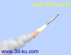 3D打印模型导弹（有尾焰）的图片