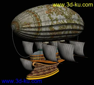 3D打印模型科幻飞艇的图片