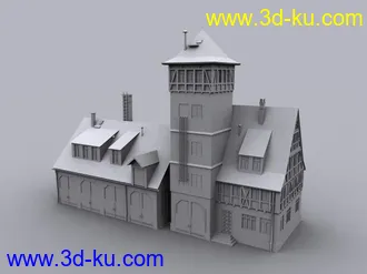 3D打印模型一些房屋的素模（不少）的图片