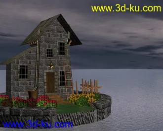3D打印模型十分幽静的：[海滨小屋]的图片