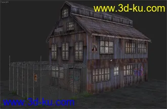 3D打印模型破旧的生锈铁皮房子 （MAX 8 ）的图片