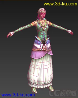 原创人物模型 精灵类（半精） 原画为托朋友所画 另附近期作品一张的图片