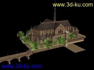 天堂2奇岩城中心教堂模型+材质的图片